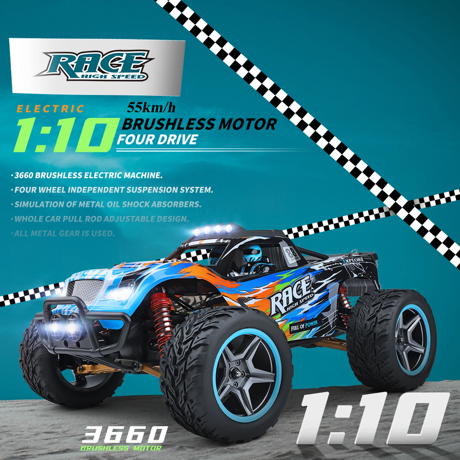 High Speed Off Road Rc Trucks Brushless Motor 4wd Vehicle Racing Climbing Rc Car Gifts For Kids Adults