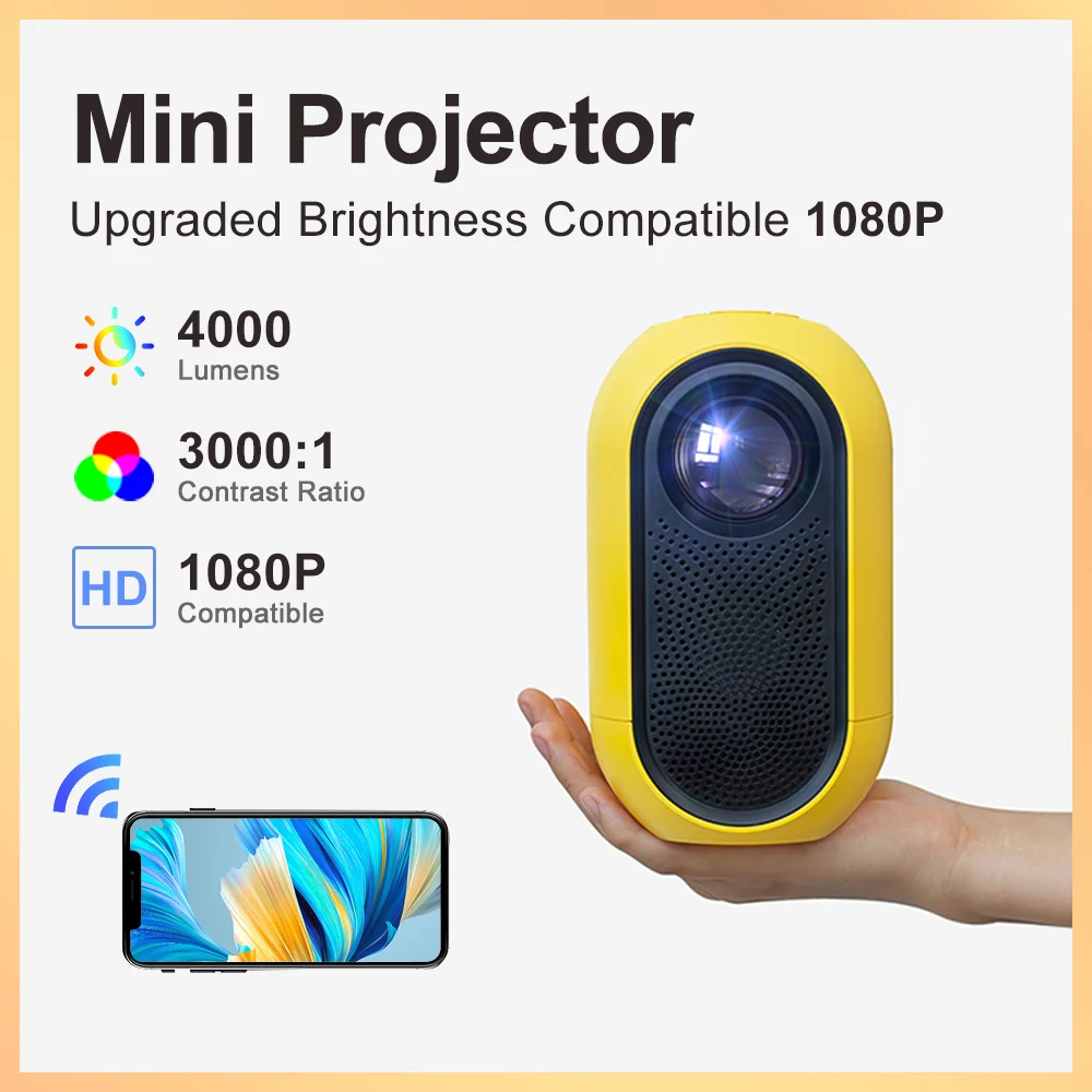 

DAOZHEN Projector Global Version HD 1080P Bluetooth Smart Portable Mini LED Projector for Home Cinema Projectors Android System