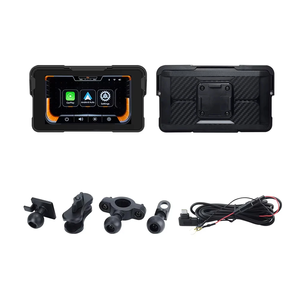 

EKIY 5-дюймовый беспроводной монитор для мотоцикла с CarPlay и Android Auto, GPS-навигация, экран для мотоцикла