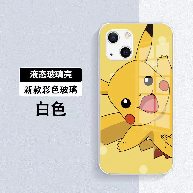 Новинка жидкое стекло для мобильного телефона Pokemon Pikachu iPhone 13 12 11 XR Xs 7 8 plus Pro Max