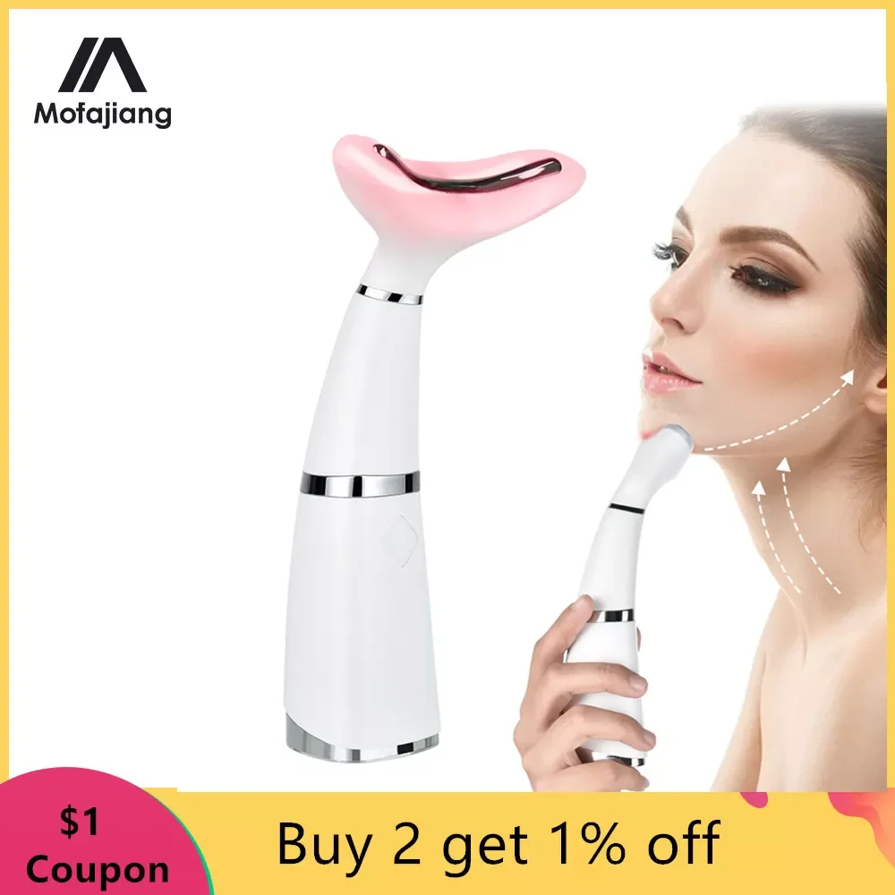 

NEW2023 Led Face Lifting Neck Massager Skin Tighten Skin Rejuvenal Anti Wrinkle Beauty Apparatus Vibration Reduce Double Chin De