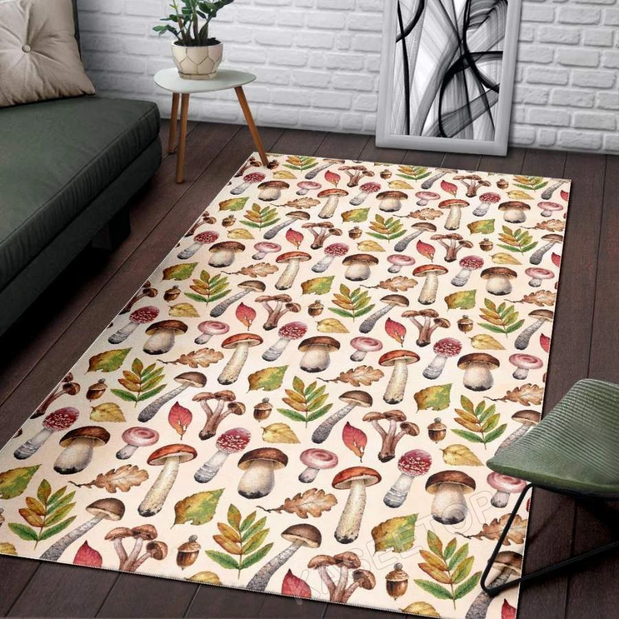 

Funny Mushroom Pattern Area Rugs 3D Print Flannel Room Floor Carpet For Living Room Bedroom Home Decorative Crapet Room Decor