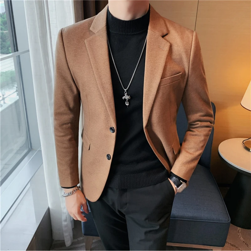 

Новинка 2022, Мужской Блейзер, пальто, повседневный деловой Блейзер, куртка, модные мужские деловые блейзеры для свадьбы, блейзеры стандартной длины для мужчин