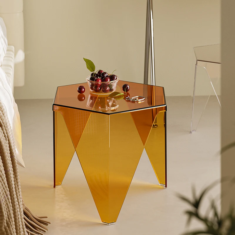 

Acrylic Console Living Room Black Cute Side Table Round Coffee Table Set Bedside Table Coffee Modern Furniture LSL150YH