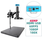 Электронный цифровой видеомикроскоп, камера 48 МП HDMI USB 60FPS 1080P Zoom 180X C-Mount