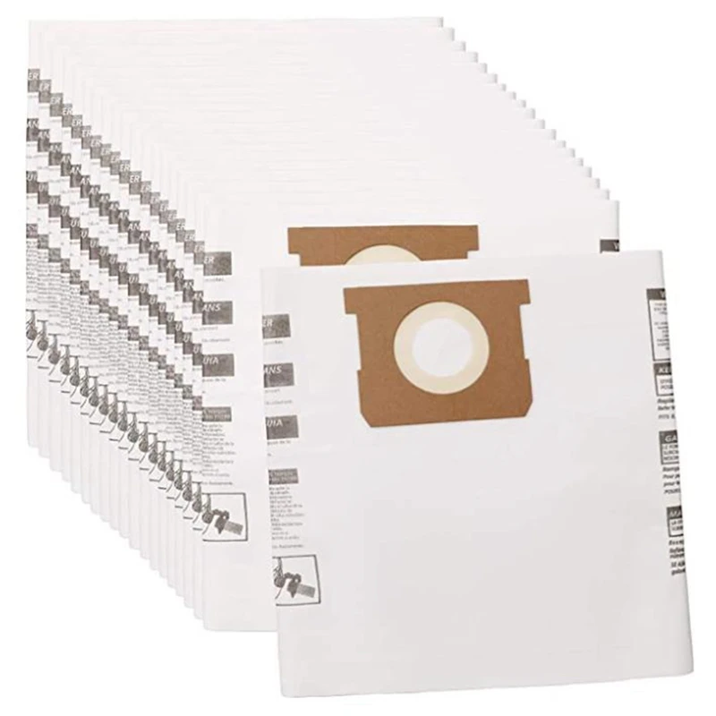 20 Pack Vacuum Replacement Filter Bags Fit For 5 6 7 8 Gallon Wet And Dry Shop Vac, Type E 9066100, Part SV 90661