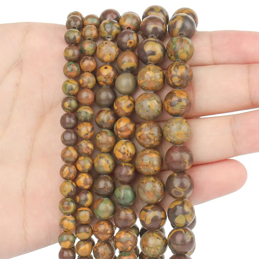 Бусины из натурального желтого мафанита диаметром 6, 8, 10 мм