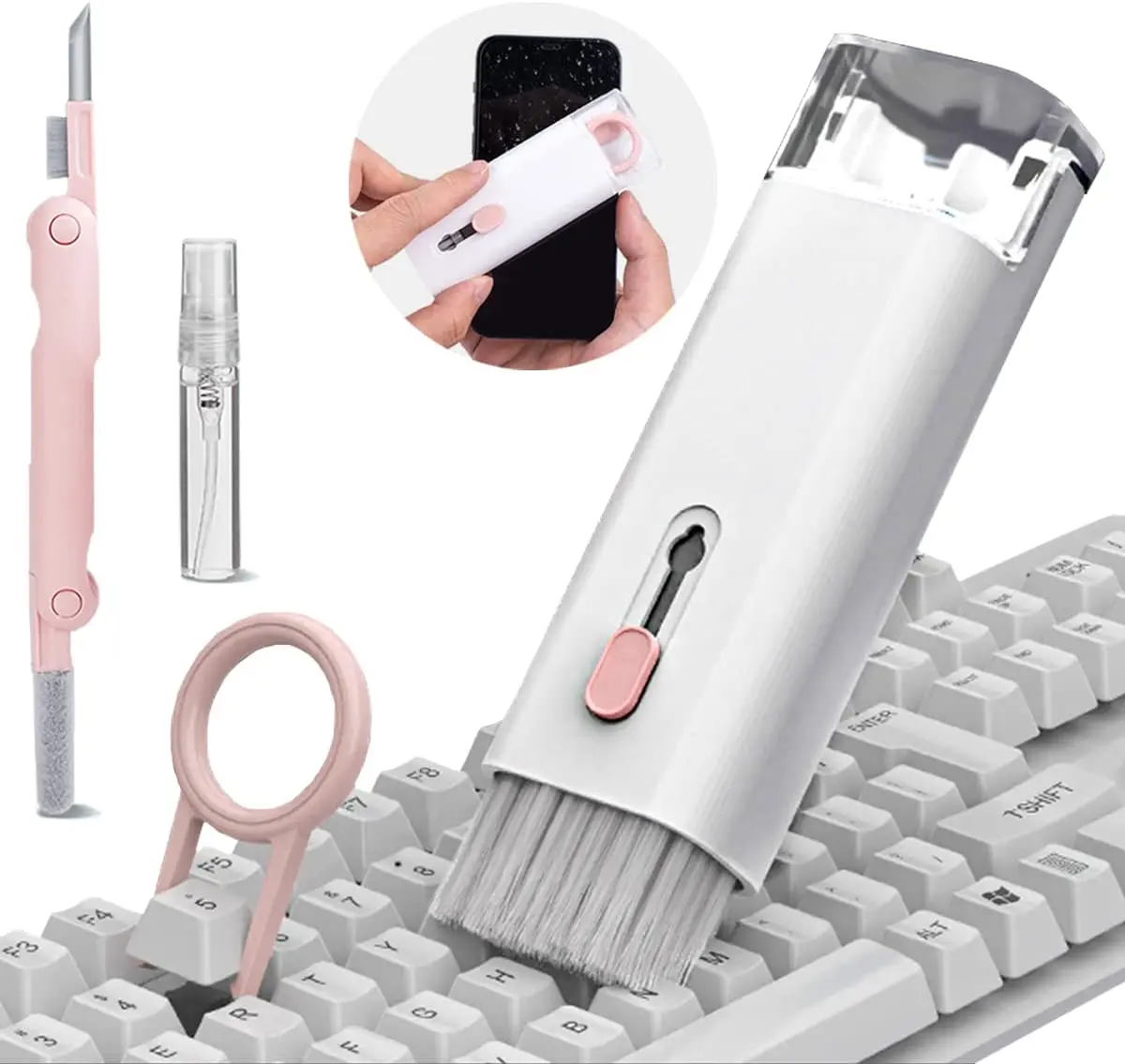 

7-in-1 Computer Keyboard Cleaner Brush Kit Laptop Screen Cleaner Kit for Airpods Pro MacBook iPad iPhone iPod Cleaning Pen Brush