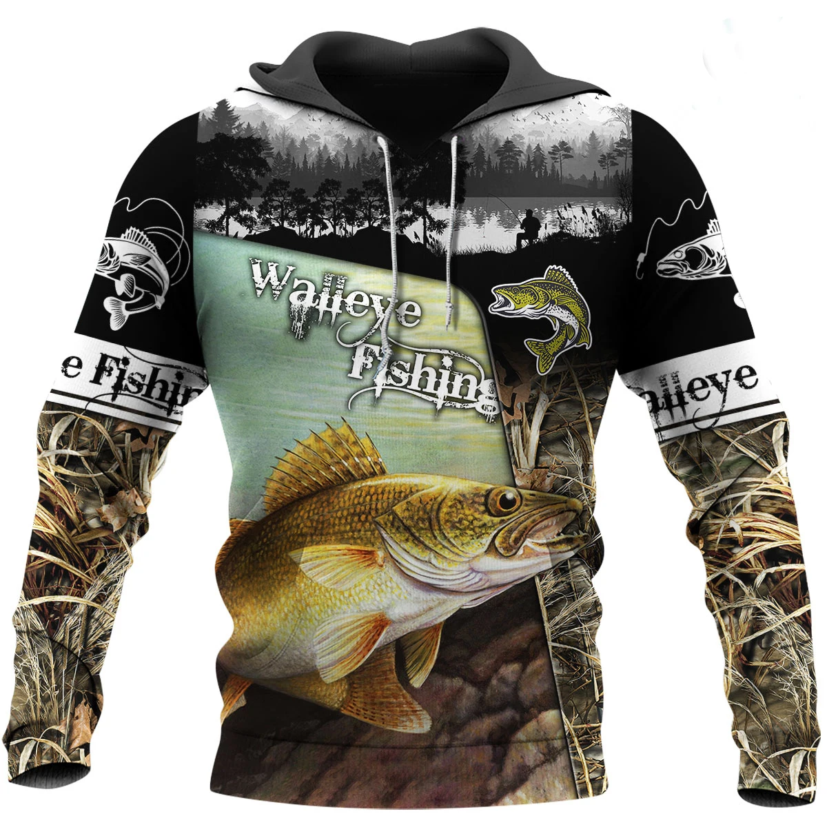 

Walleye Fishing Camo 3D All Over Printed Men Deluxe Hoodie Clothes Unisex Sweatshirt Zip Pullover Casual Jacket Tracksuit