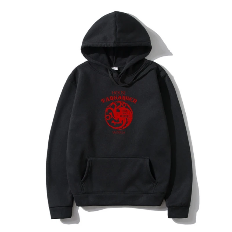 

084 House Targaryen Mens fantasy dragon game king thrones blood cool hip Gif Prin Outerwear,Hip Hop Hoody,2022 ho Sweatshir Hood