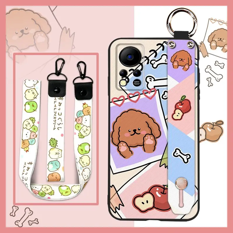 for woman wrist strap phone case for infinix hot 11s nfcx6812b silicone fashion design new arrival free global shipping