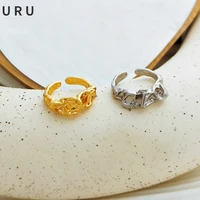 trendy jewelry geometric metal rings simply design high quality brass golden silvery plated open adjustable rings for women