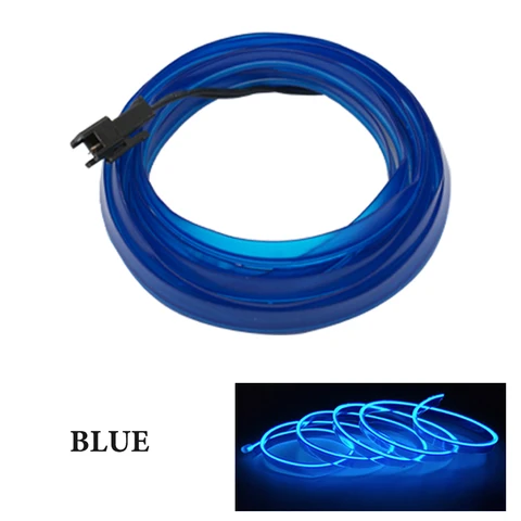 1m/2m/3m/5m araba iç aydınlatma LED şerit dekorasyon çelenk tel ropetube hattı esnek neon hafif araba ürünleri iç kısım