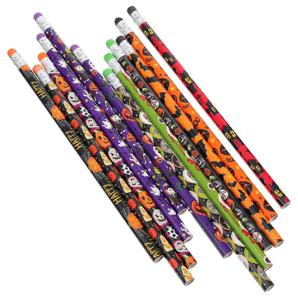 S Drawing School Writing Cartoon Erasers Wood Halloween Themed Students Child