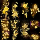 HUACAN Алмазная Картина новый золотой цветок 5D Сделай Сам Алмазная вышивка Продажа роза картины Стразы мозаика домашний декор