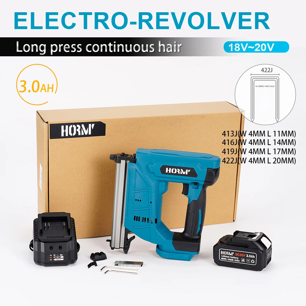 20V Electric Nail Gun For 422J Nail Framing Nailer Tacker Stapler Furniture Staple Gun Woodworking Power Tool For Makita Battery
