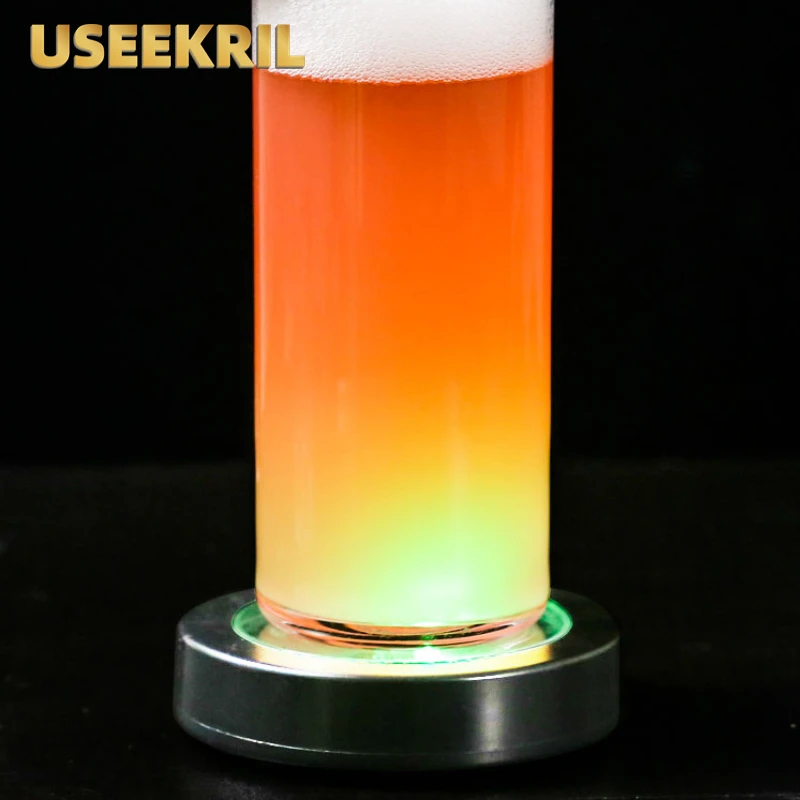 Светящийся светодиодный мини-коврик для чашки с разноцветным подставкой