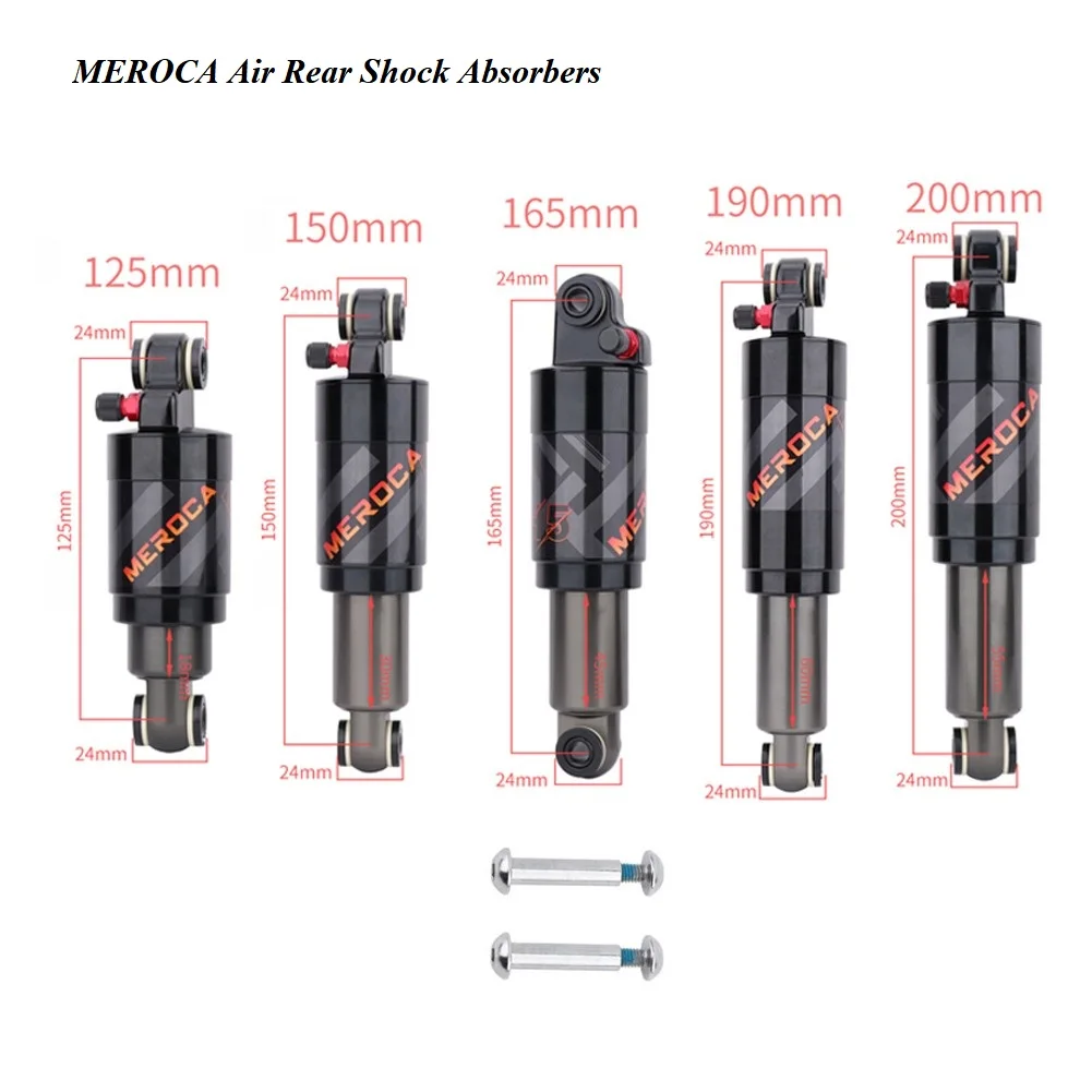 

MEROCA Folding Bike Air Rear Shock Lockout 125/150/165/190/200mm Bicycle/Central Frame Shock Absorbers Cycling Supplies