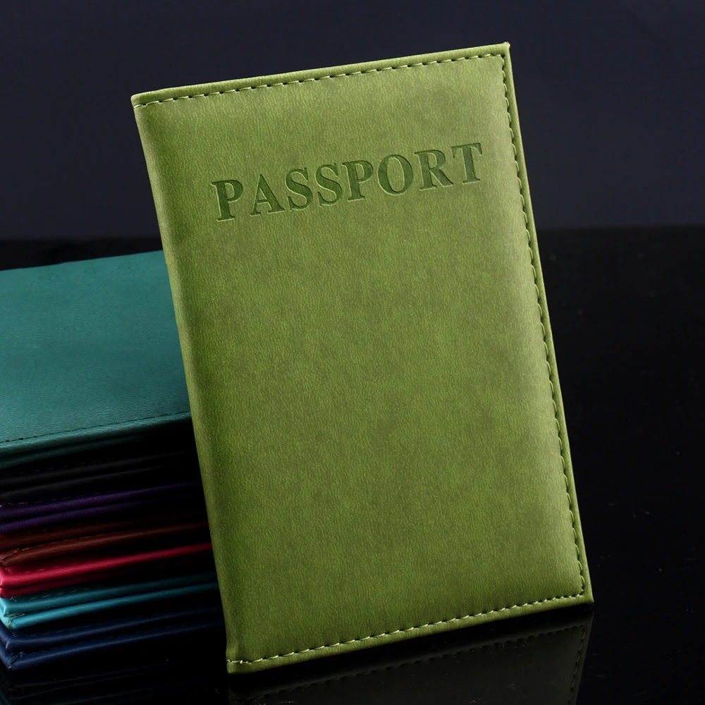 

Solid Travel Passport Cover PU Leather Passport Holder Case Wallet Travel Accessories Protege Passeport Personnalisé Avec Prenom