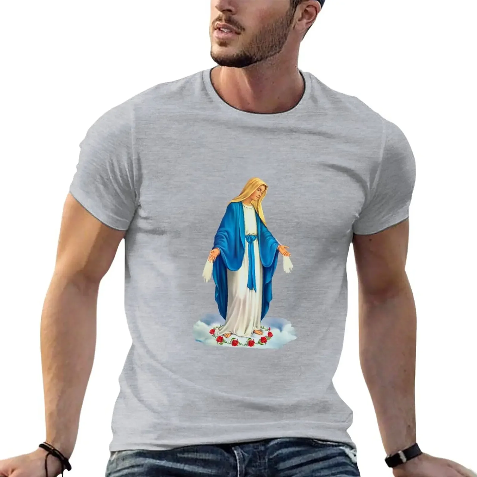 Our Lady of Grace (прозрачный дизайн фона) футболка быстросохнущая белая винтажная