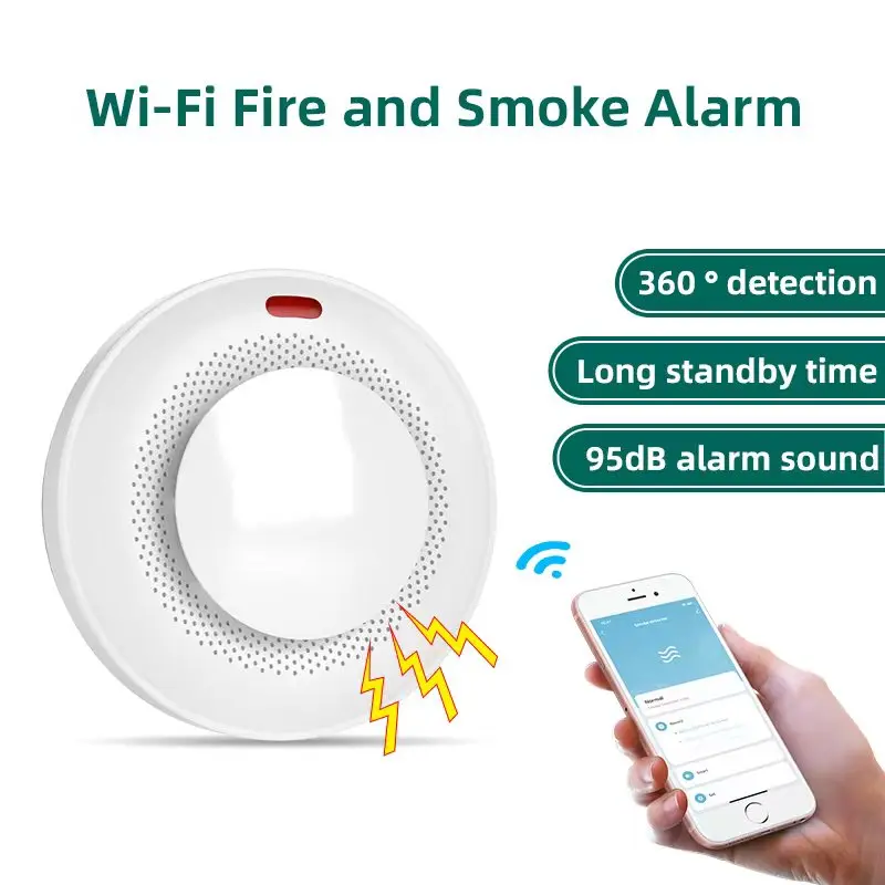 

Wi-Fi пожарный дымовой детектор, дымовая сигнализация, пожарная защита, дымовая сигнализация для кухни, пожарная звуковая сигнализация, домашняя система безопасности, приложение Smart Life