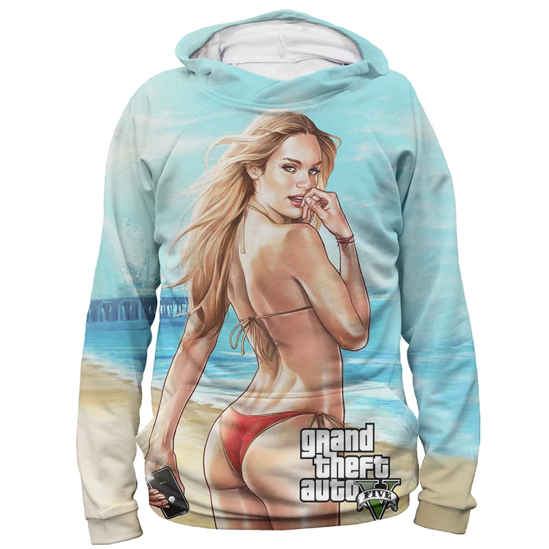 

Худи женское с длинным рукавом и капюшоном, в стиле «Game Grand Theft»