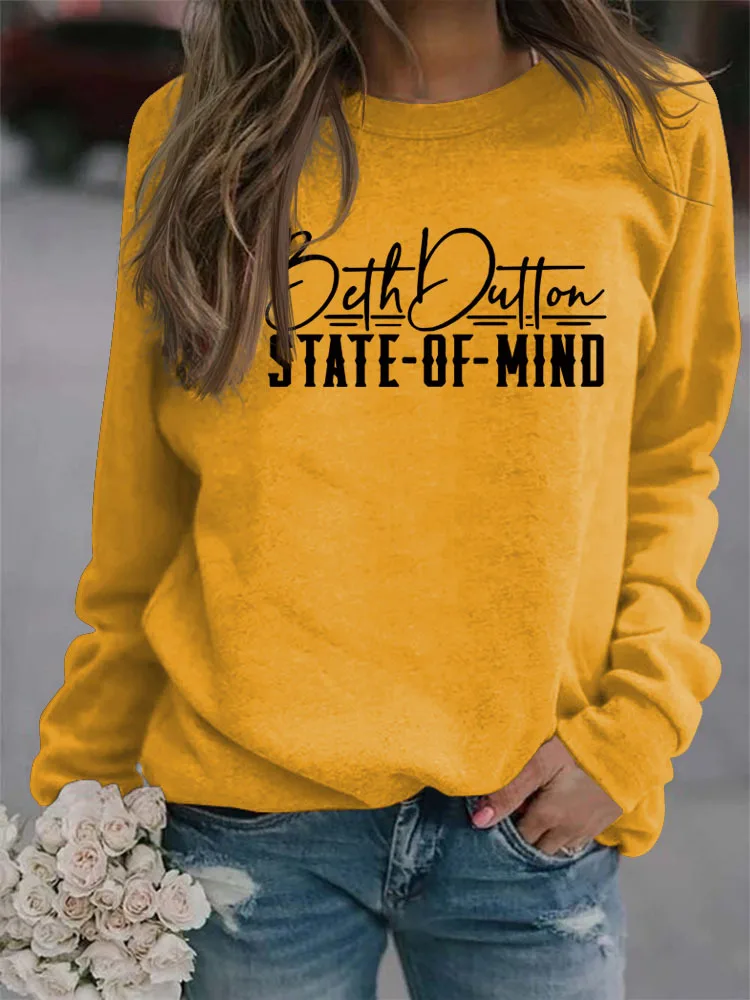 

Свитшот женский осенне-зимний с круглым вырезом и принтом