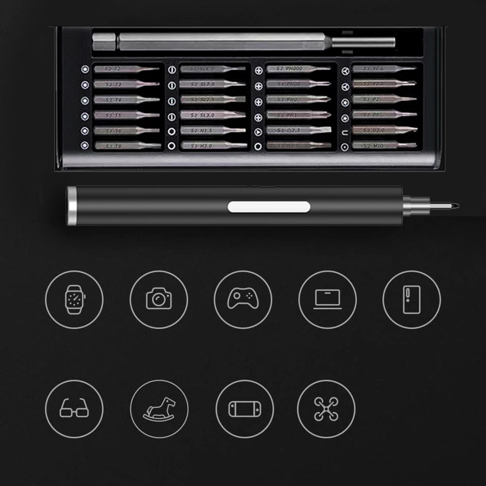 Фото Портативная электрическая мини-отвертка с USB-зарядкой, Аккумуляторная дрель, магнитный шуруповерт, набор магнитных отверток для ремонта №2