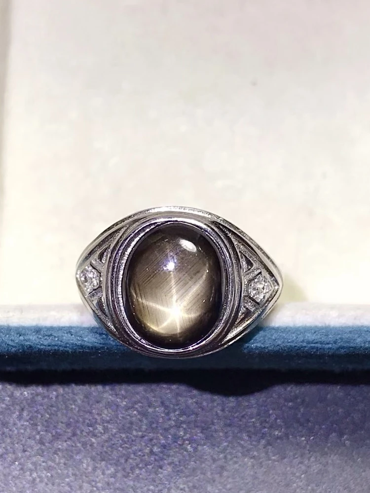 Роскошное кольцо со звездами и искусственным сапфиром для мужчин 2 карата 10 мм * 12