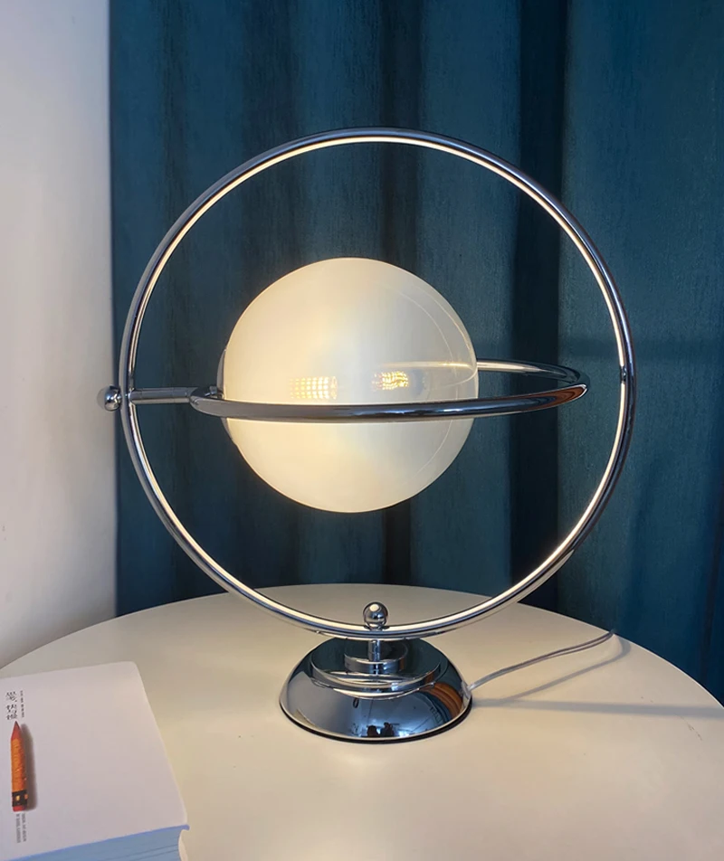

Free Shipping 2022 New Planet Rotating Moon Bedside Lamp Vintage Simple Designer Bedroom Decorative Table Lamp