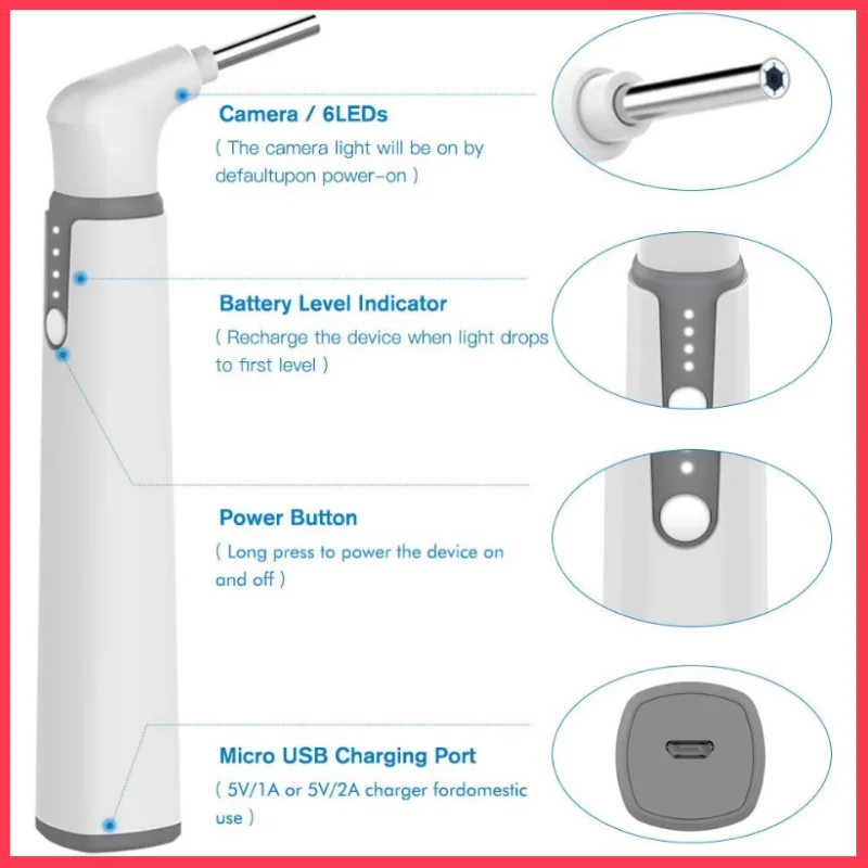 

Wifi Ear Otoscope 3.9mm Smart Wireless Portable Visual Earwax Cleaning Medical Endoscope Camera for Android Phone