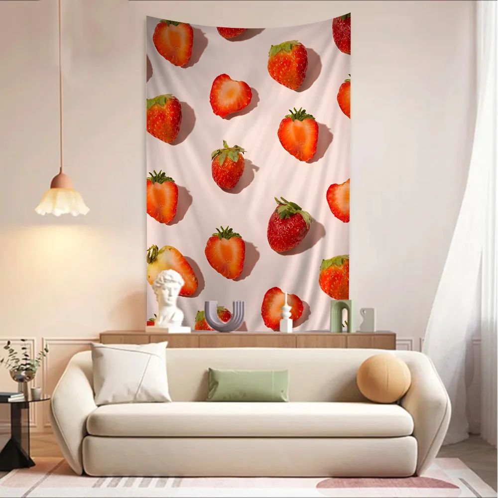Fresh Fruit Printed Large Wall Tapestry Indian Buddha Decoration Witchcraft Bohemian Hippie Decor Blanket