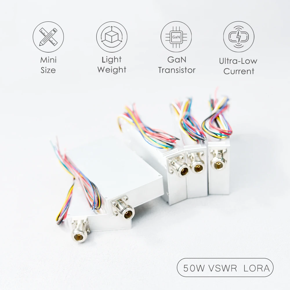 50 Вт модуль RF GaN VSWR LORA усилитель мощности Низкочастотный 100-150M 110-160M 120-190M 230-300M