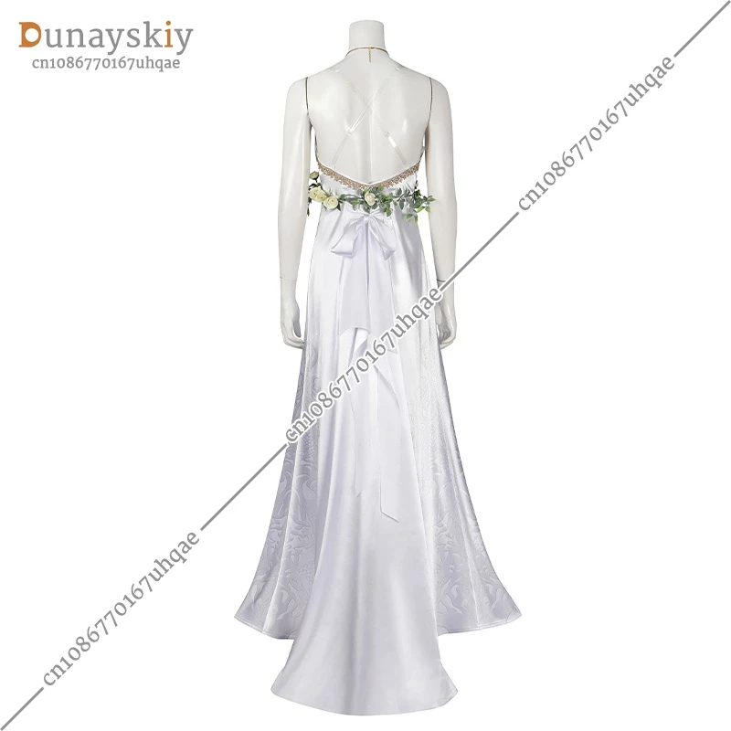 Final Fantasy 7 Aerith Cosplay Costume Disguise for Adult Women Dress Necklace Fantasia FF7 Outfits Halloween Carnival Suit