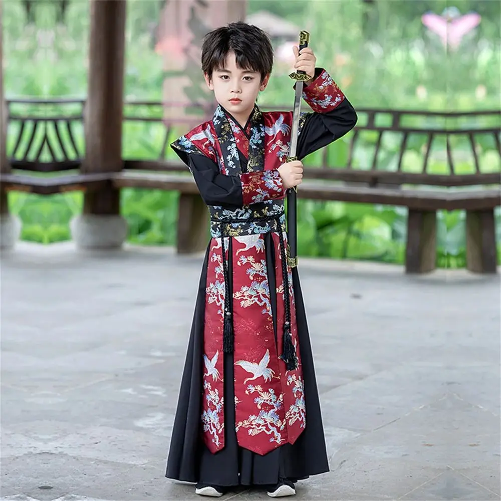 Детский Традиционный китайский старинный костюм ханьфу для мальчиков Красивая