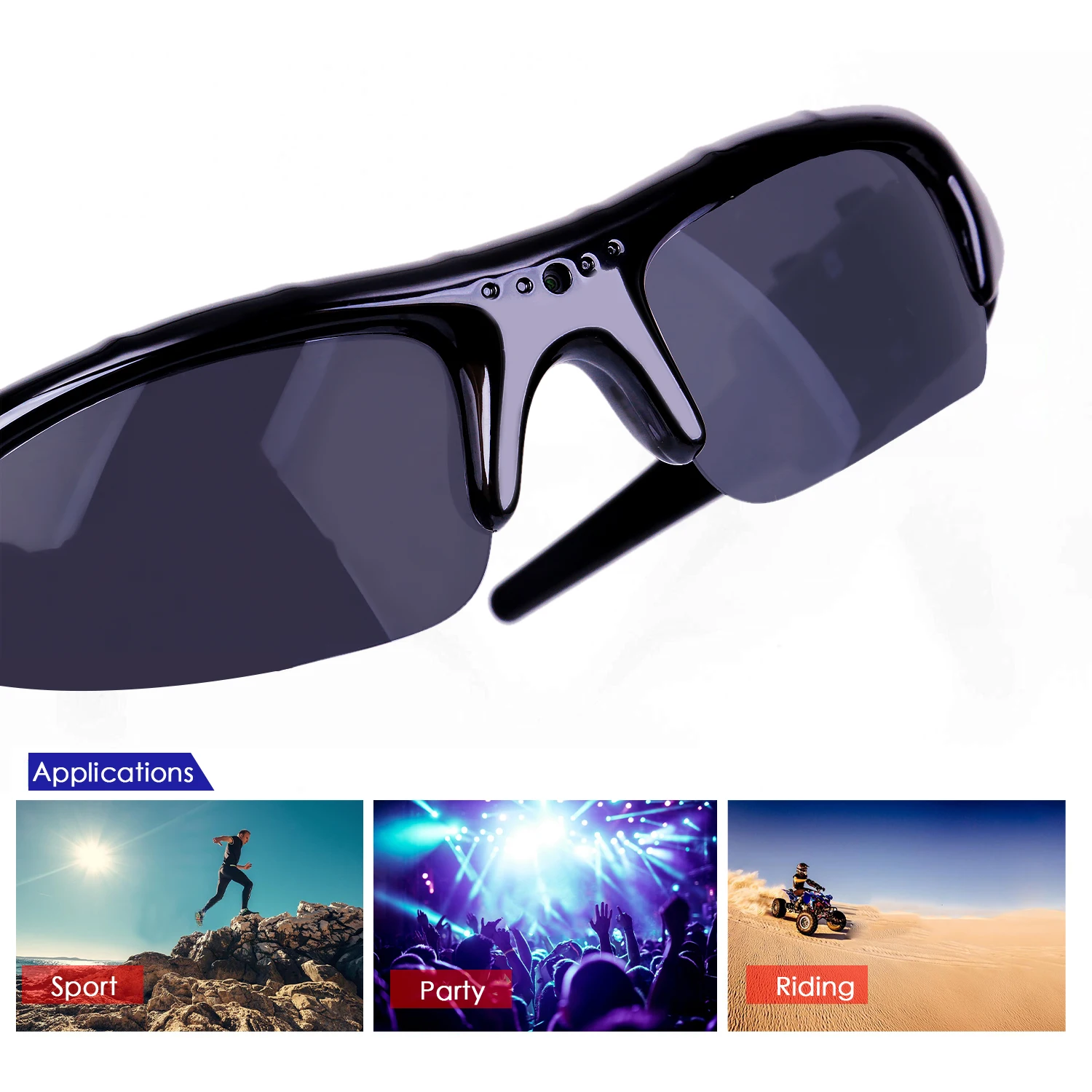 

Велосипедные солнцезащитные очки UV400, 3 в 1, цифровая камера, велосипедные очки, мужские HD очки, фотомагнитофон, Спорт на открытом воздухе