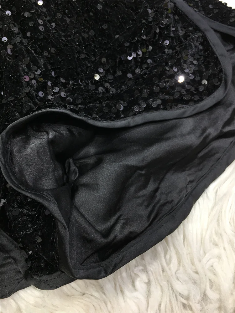 Blingbling Handmade Sequins Women Shorts All-match Elastic High Waist Sports Shorts Shiny Wide Leg Casual Pants 2023 Summer