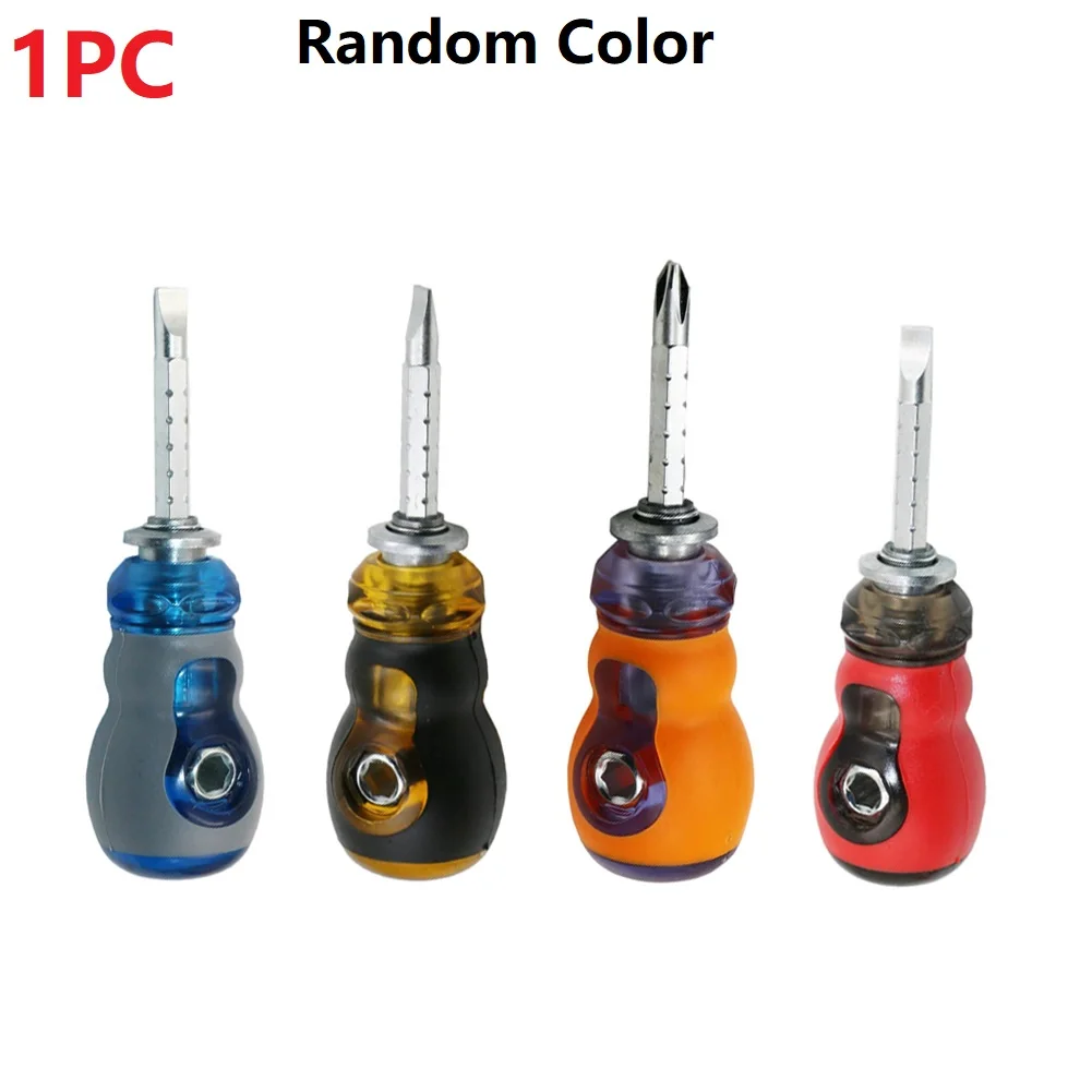 

Double Head Ratchet Screwdriver Short Handle Slotted/sPhillips Screwdriver Telescopic Chrome Vanadium Steel Screw Driver