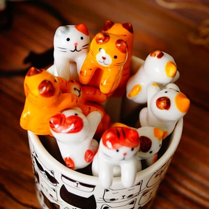 Kitchen Ceramic Cat Spoon Hanging Coffee Milk Tea Dessert Spoon Unique
Ice Cream Tableware Kitchen Utensils Coffee Spoons