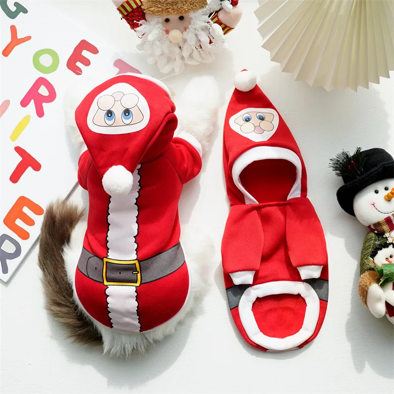 

Small,Medium and Large DogsPet Cat Christmas Cotton-Padded Clothes Clothing Funny Autumn and Winter Clothes Old Supplies Clothes