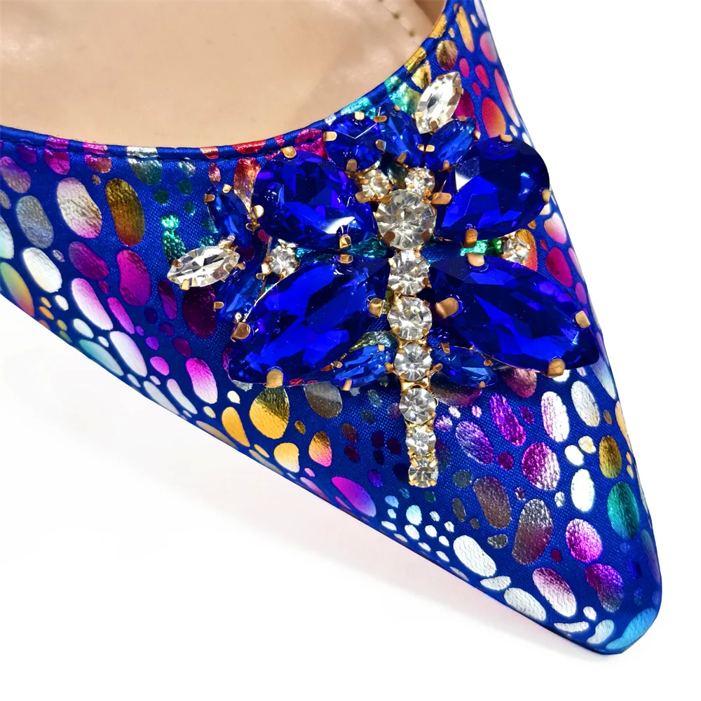 Venus Chan 2024 новейший стиль INS синий цвет элегантные туфли на высоком каблуке Нигерия