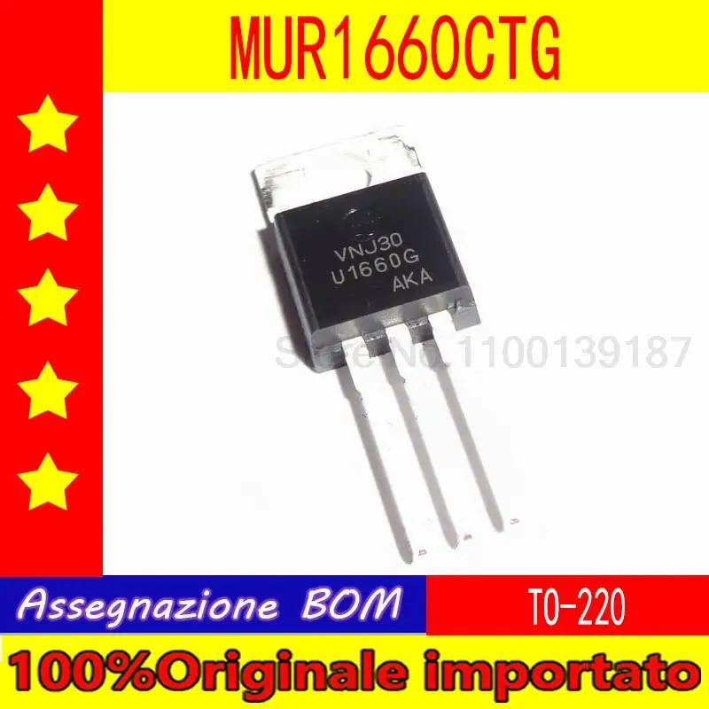 

10 шт./лот MUR1660CTG U1660G TO-220 Диод Быстрого Восстановления 16 А/600 В