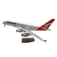 qantas airlines a380 voice control led metal aircraft model 46cm aviation collectible diecast miniature ornament souvenir