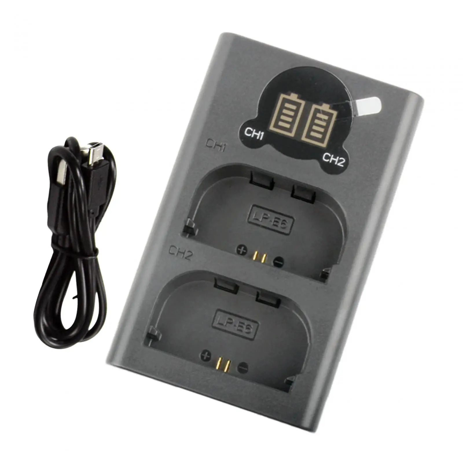 

Camera Battery Charger LCD Display Fast Charging Micro Type-c Camera Accessory Two Channel USB Charger for Dc-s5 GH5M2 S5K GH6