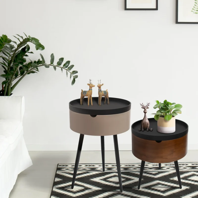 Прикроватный столик Formwell STK18 Маленький журнальный с бочонком для хранения