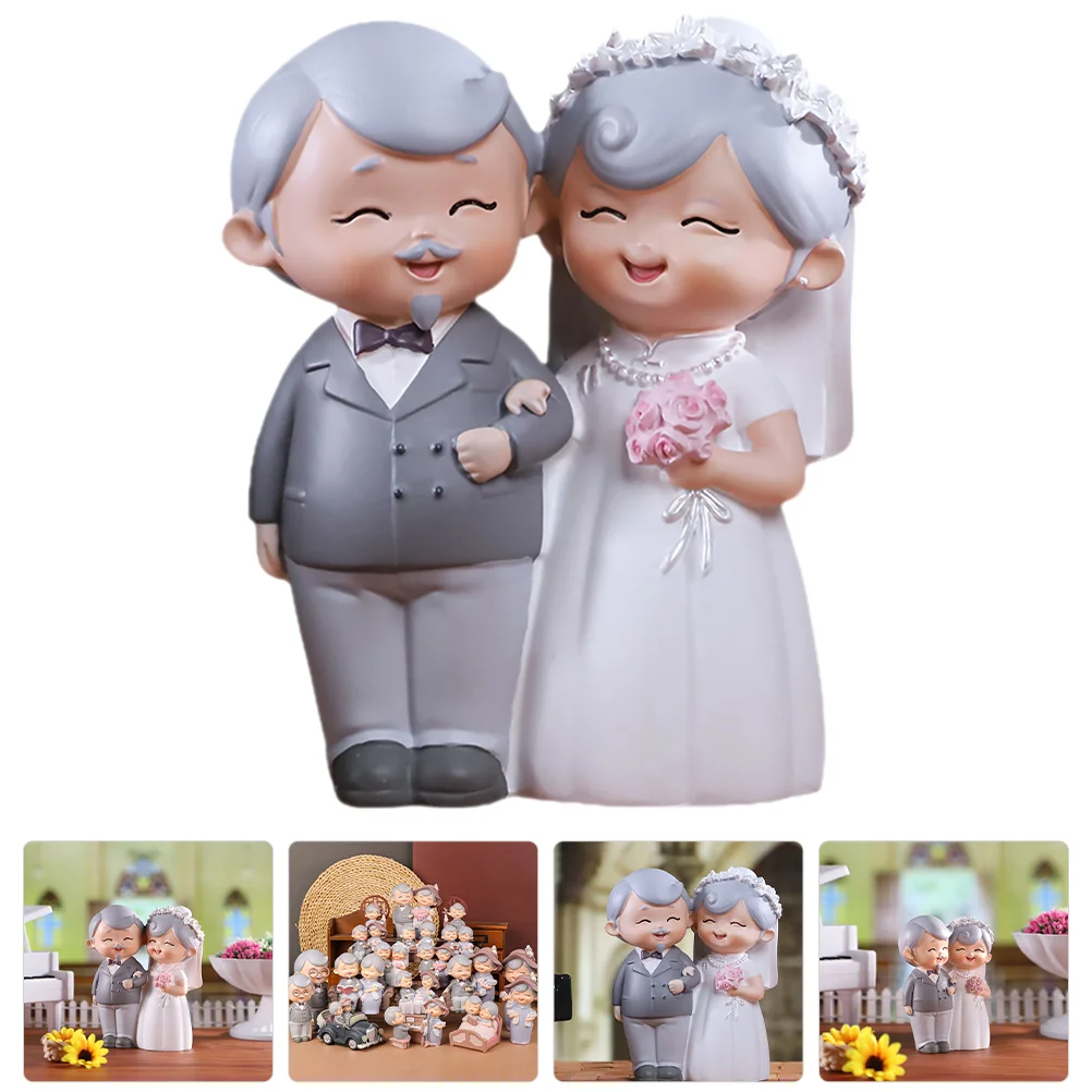 

Old Man Granny Ornaments Couple Statue Elderly Figurine Grandma Gifts Christmas Decor Grandpa Romantic Grandparents Idea