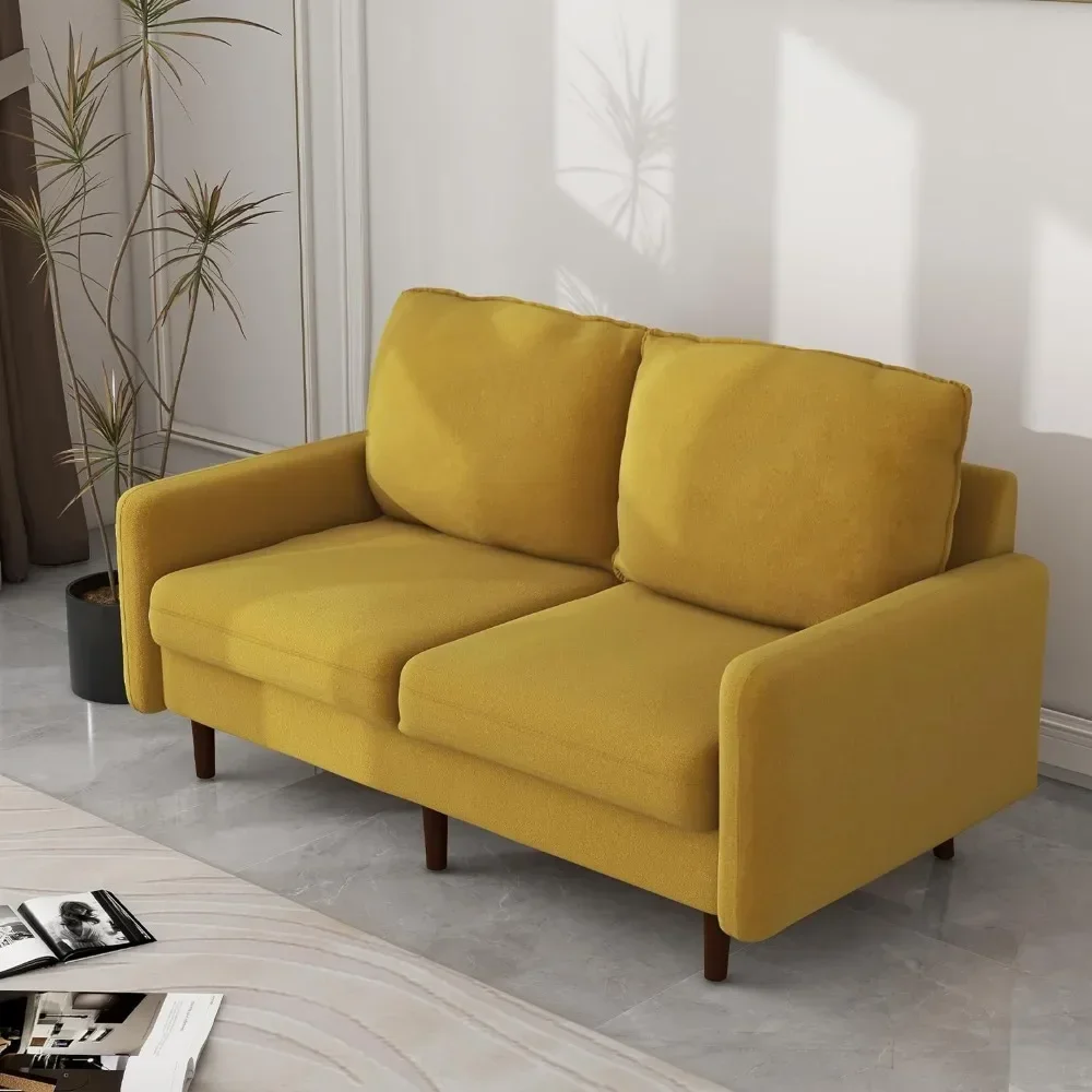 Фото L Диван с 2 сиденьями с подлокотником, мягкое сиденье Love Seat, бархатные 2-местные диваны для гостиной, диван с 2 сиденьями №3