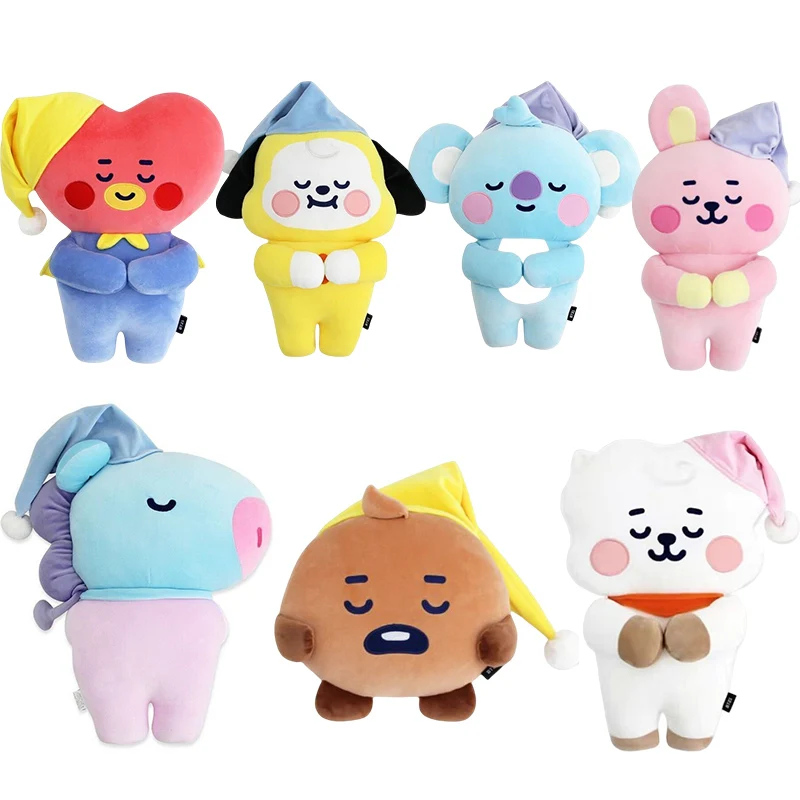 

Anime Bt21 Tata Chimmy Koya RJ Plush Doll Toys Pajamas Series Kawaii Sofa Soft Throw Pillow Decoration Children Toys Gifts