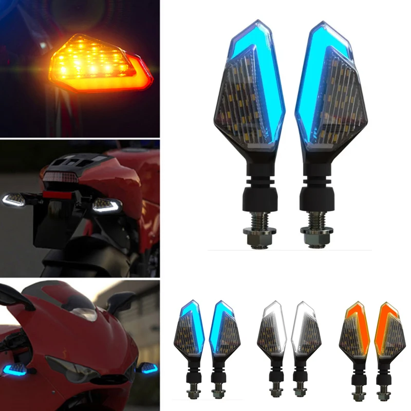 

2PCS Motorcycle Signal Lights Motorbike LED Turn Warning Light Flashing Headlight Indicator Turn Signal light For Yamaha Honda