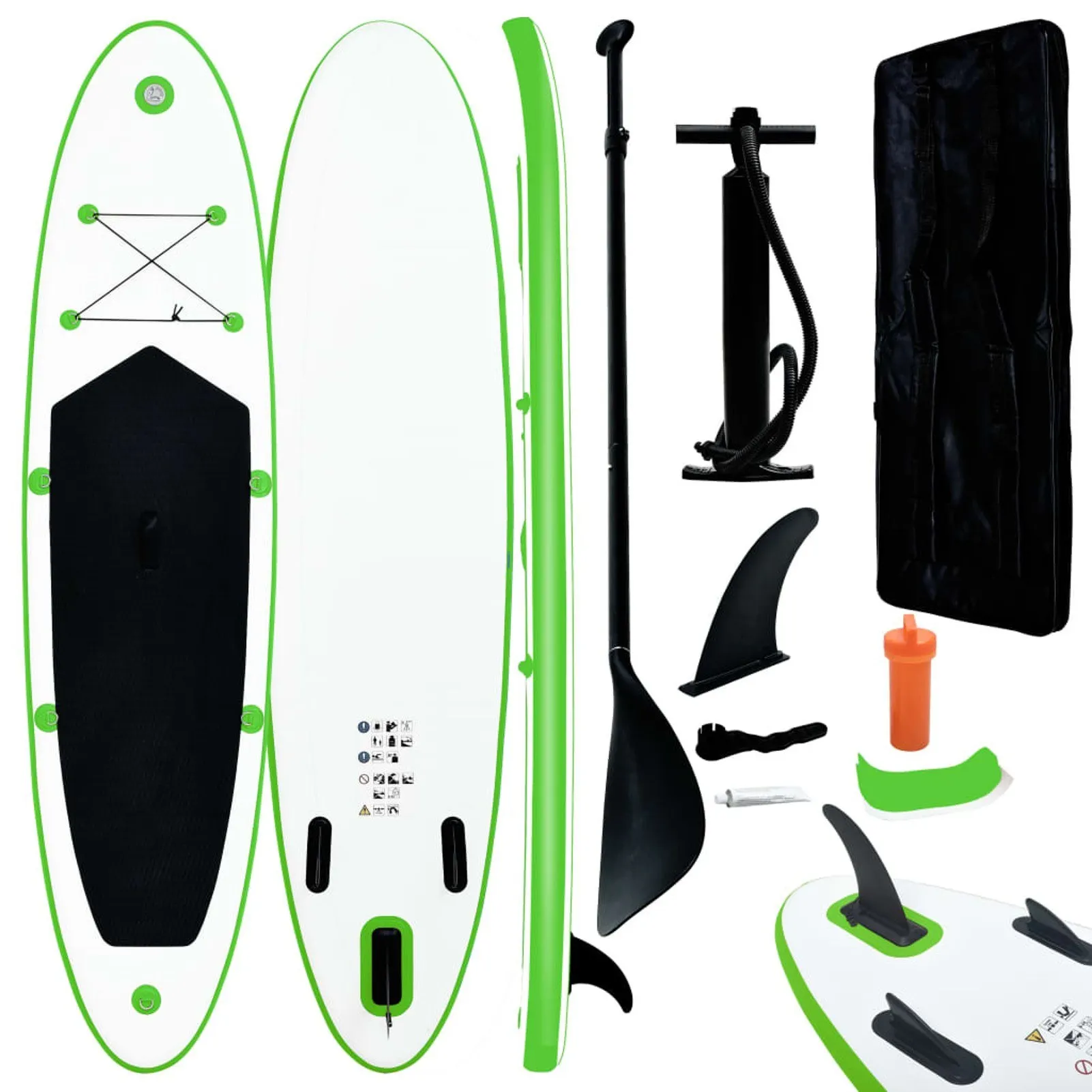 

Inflatable Stand Up Paddleboard Set Green and White